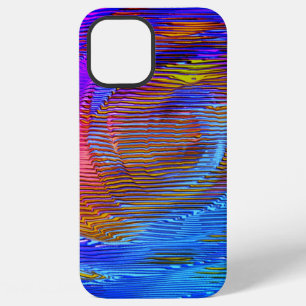 Roze spiraalregenboog met reliëf en romige strepen iPhone 12 pro max hoesje
