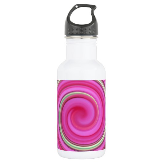 Roze spiraalvormig patroon waterfles (Voorkant)