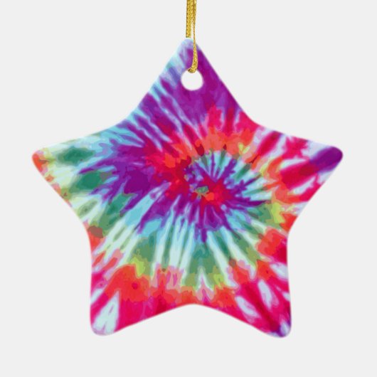 Roze spiraalvormig Stropdas-kleurstofsiermiddel Keramisch Ornament (Achterkant)