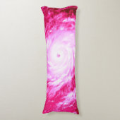 Roze spiraalvormige speldenkop lichaamskussen (Voorkant Verticaal)