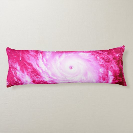 Roze spiraalvormige speldenkop lichaamskussen (Achterkant)