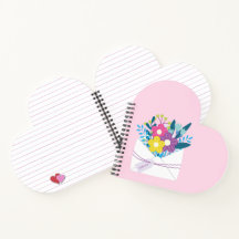 Roze Spiral Notitieboek met bloemetjes