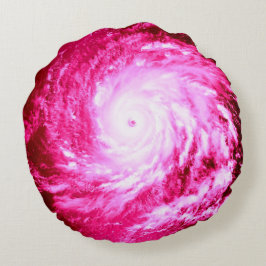 Roze Spiral Pinwheel Ronde Kussen