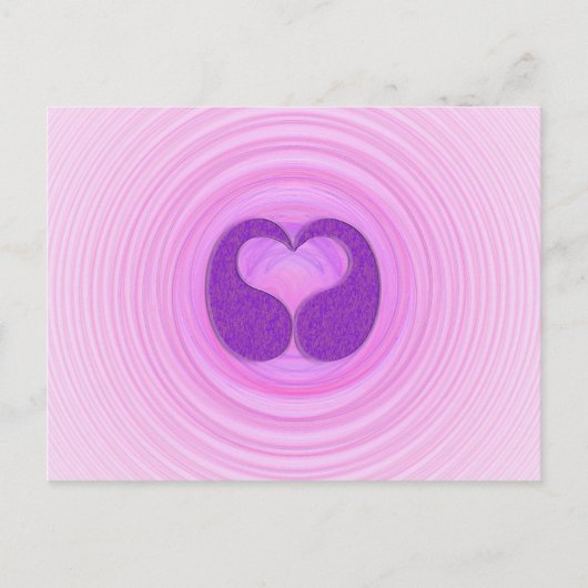 Roze spiralen Paars hart gefeliciteerd Briefkaart (Voorkant)