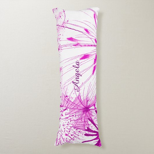 Roze Splash Lichaamskussen (Voorkant Verticaal)