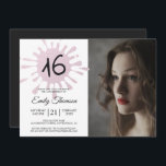 Roze Splash Sweet 16 16th Birthday Party Foto Kaart<br><div class="desc">Een moderne, zoete fotouitnodiging op het 16-jarig feestje met een roze splash en het nummer 16 in de moderne typografie. Stuur deze roze en zwarte 16e verjaardagsfeestuitnodiging naar je familie en vrienden. Voeg eenvoudig uw foto en persoonlijke details aan deze zestiende uitnodiging van de verjaardagspartij toe. Neem contact met ons...</div>