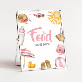 Roze Splish Splash Baby shower Eten Poster
