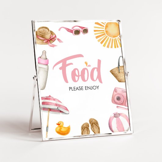 Roze Splish Splash Baby shower Eten Poster