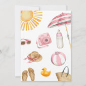 Roze Splish Splash Baby shower Kaart (Achterkant)