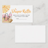 Roze Splish Splash Baby shower Luier Raffle Informatiekaartje (Voorkant / Achterkant)