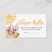 Roze Splish Splash Baby shower Luier Raffle Informatiekaartje (Voorkant)