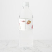 Roze Splish Splash Baby shower Waterfles Etiket (Achterkant)