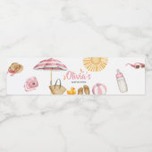 Roze Splish Splash Baby shower Waterfles Etiket (Enkel label)