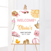 Roze Splish Splash Baby shower Welkom Poster