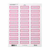 Roze spoedpols moderne bruiloft etiket (Full Sheet)