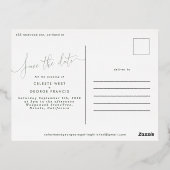 roze spoelbruine elegant behalve datum folie feestdagen briefkaart (Achterkant)