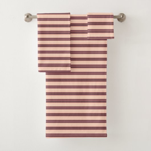 Roze spoelbruine strepen bad handdoek (Insitu)