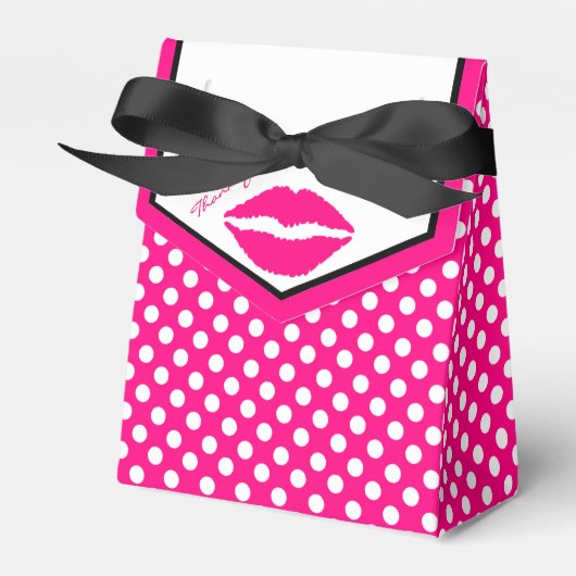 Roze spoelen en poka Dots Girly Gift Box Bedankdoosjes (Voorkant Zijde)