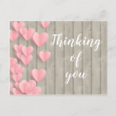 Roze spoelharten op een schuurhout briefkaart (Voorkant)