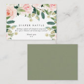 Roze spoelroos Diaper omhullingskaart Raffle Informatiekaartje (Voorkant / Achterkant)