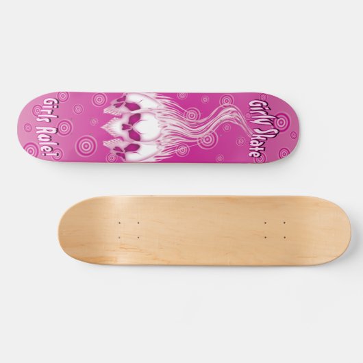 Roze spoelroos persoonlijk skateboard (Horizontaal)