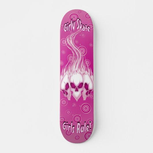 Roze spoelroos persoonlijk skateboard (Voorkant)