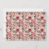 Roze spoelroze roos goudzoete zestien kaart (Achterkant)