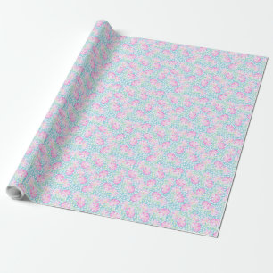  roze spoelrozen, witte vlinderblauw cadeaupapier