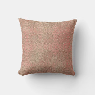 Roze spons patroon en pauw inspiraties kussen
