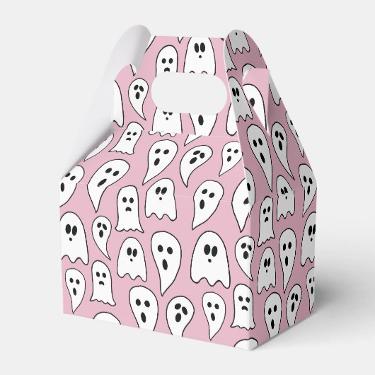 Roze spook Halloween Bedankdoosjes (Voorkant Zijde)