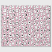 Roze spook Halloween Cadeaupapier (Vlak)