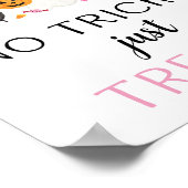 Roze Spook Halloween Geen Trucs Alleen Treats Teke Poster (Hoek)