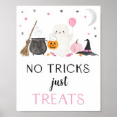 Roze Spook Halloween Geen Trucs Alleen Treats Teke Poster (Voorkant)