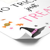 Roze Spook Halloween Geen Trucs Alleen Treats Teke Poster (Hoek)
