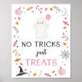 Roze Spook Halloween Geen Trucs Alleen Treats Teke Poster (Voorkant)