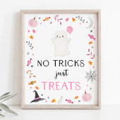 Roze Spook Halloween Geen Trucs Alleen Treats Teke Poster