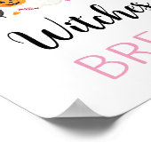 Roze Spook Halloween Heksen Brouwen Drinken Teken Poster (Hoek)