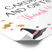 Roze Spook Halloween Kaarten & Geschenken Feestbor Poster (Hoek)