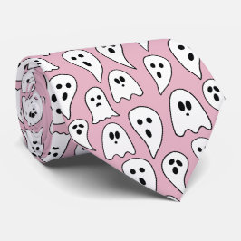 Roze spook Halloween Stropdas