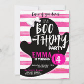 Roze spook Halloween verjaardagsfeestje Kaart (Voorkant)