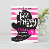 Roze spook Halloween verjaardagsfeestje Kaart (Staand voorkant)