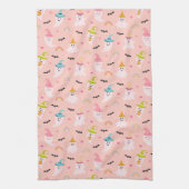 Roze Spook Regenboog Patroon Halloween Keukenhandd Theedoek (Verticaal)