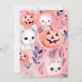 Roze Spookachtige Eén Halloween Verjaardag Kaart (Achterkant)