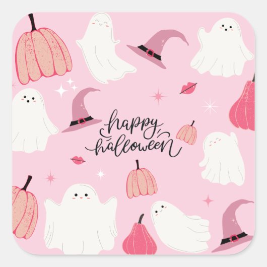 Roze Spooktacular Ghost Sticker (Voorkant)