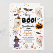 Roze Spooktacular Halloween 1e Boo-day Verjaardag Kaart (Voorkant / Achterkant)