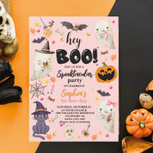 Roze Spooktacular Halloween 1e Boo-day Verjaardag