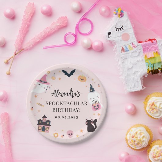 Roze spooky Birthday Paper Bord (Feest)
