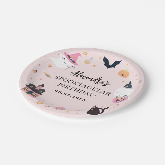 Roze spooky Birthday Paper Bord (Gekanteld)