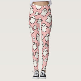 Roze Spooky Ghost Pattern Halloween Leggings