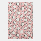Roze Spooky Ghost Pattern Halloween Theedoek (Verticaal)